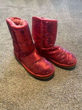 Limited Holiday edition red sequin Uggs